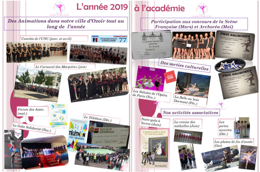 L'année 2019 à l'Académie de danse d'Ozoir
